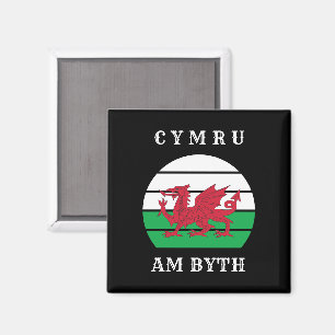 Wales Vlag Cymru Am Byth Trots om Welsh te zijn Magneet