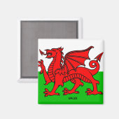 WALES VLAG /DRACON MAGNEET (Voorkant / Achterkant)