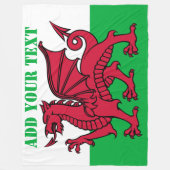 Wales vlag Dragon England British Red Cardiff Fleece Deken (Voorkant)