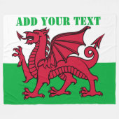 Wales vlag Dragon England British Red Cardiff Fleece Deken (Voorkant (Horizontaal))