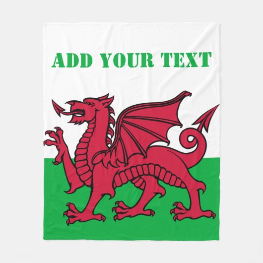 Wales vlag Dragon England British Red Cardiff Fleece Deken (Voorkant)