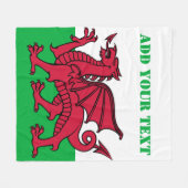Wales vlag Dragon England British Red Cardiff Fleece Deken (Voorkant (Horizontaal))