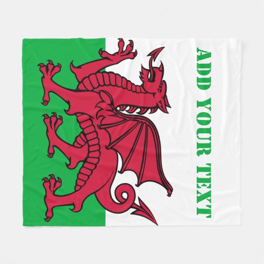 Wales vlag Dragon England British Red Cardiff Fleece Deken (Voorkant (Horizontaal))