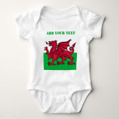 Wales vlag Dragon England British Red Cardiff Romper (Voorkant)