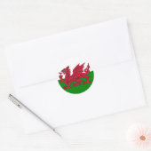 Wales Vlag hart Ronde Sticker (Envelop)