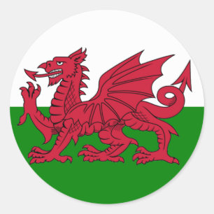 Wales Vlag hart Ronde Sticker
