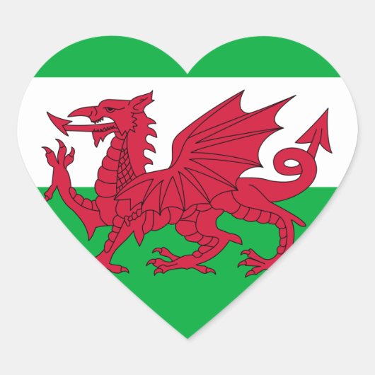 wales vlag hart sticker (Voorkant)