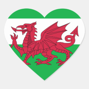 wales vlag hart sticker