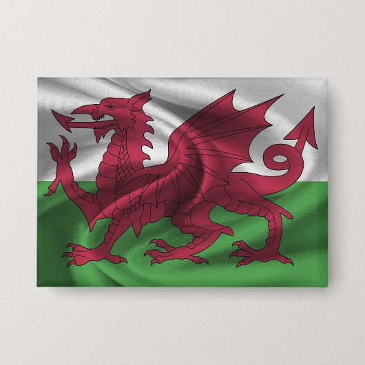 Wales Vlag Knop Button (Voorkant)