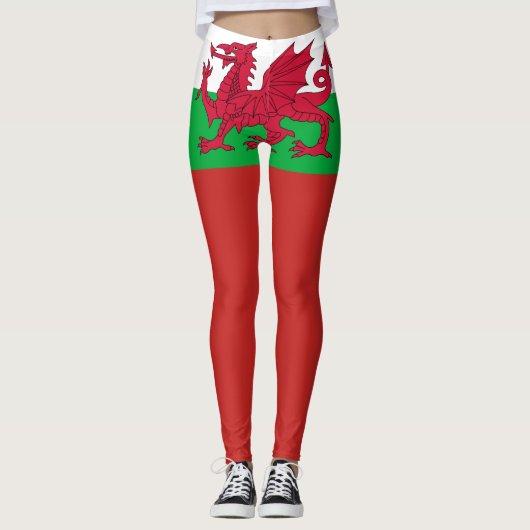 Wales vlag leggings (Voorkant)