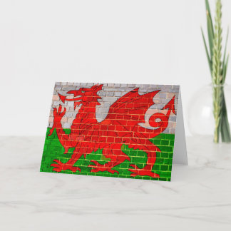 Wales vlag op een muur kaart