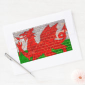 Wales vlag op een muur rechthoekige sticker (Envelop)
