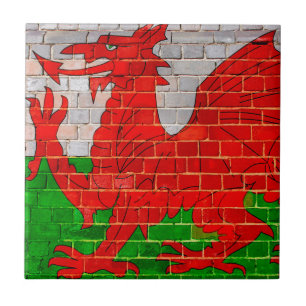 Wales vlag op een muur tegeltje
