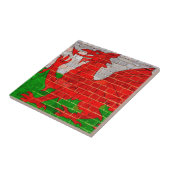 Wales vlag op een muur tegeltje (Zijkant)