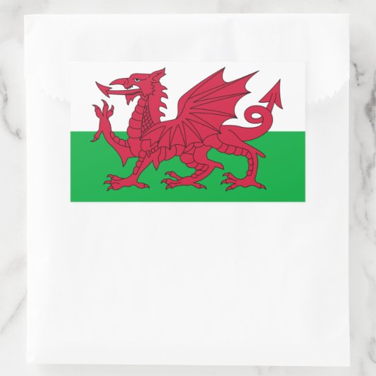 Wales vlag rechthoekige sticker (Tas)
