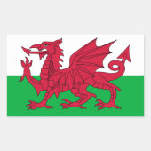 Wales vlag rechthoekige sticker (Voorkant)