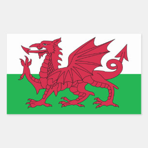 Wales vlag rechthoekige sticker