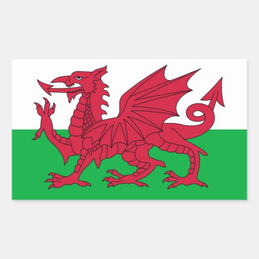 Wales vlag rechthoekige sticker (Voorkant)