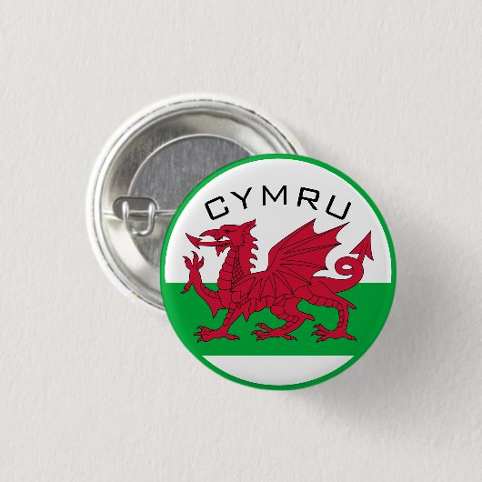 wales vlag ronde button 3,2 cm (Voorkant /achterkant)