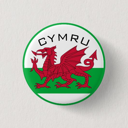 wales vlag ronde button 3,2 cm (Voorkant)