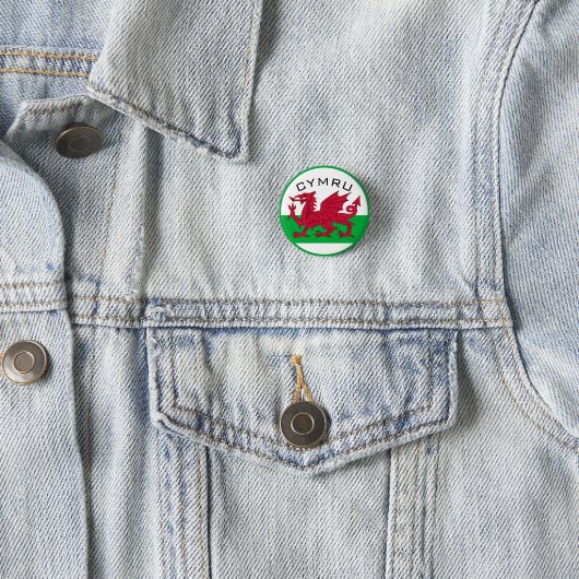 wales vlag ronde button 3,2 cm (In situ)