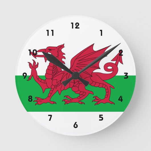 wales vlag ronde klok (Voorkant)