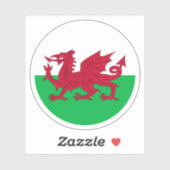 Wales Vlag Ronde Sticker (Vel)