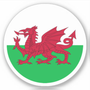 Wales Vlag Ronde Sticker