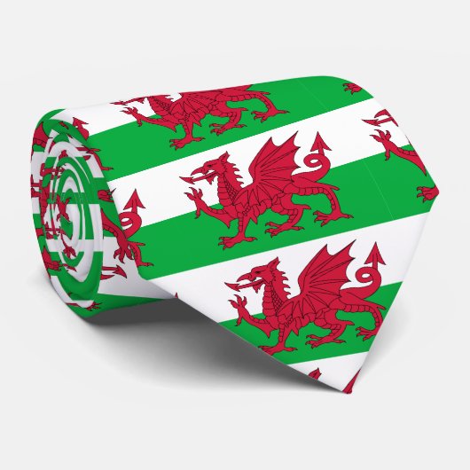 wales vlag stropdas (Opgerold)
