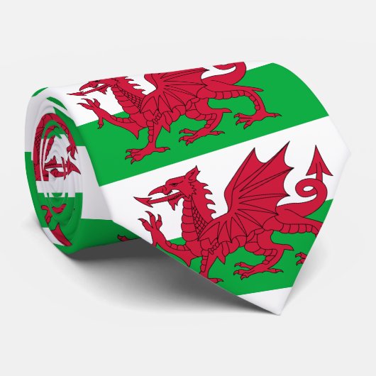 wales vlag stropdas (Opgerold)