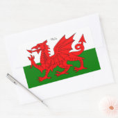 WALES: vlag van Wales met de tekst "Wales" Rechthoekige Sticker (Envelop)