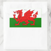 WALES: Vlag van Wales met tekst "Wales" Rechthoekige Sticker (Tas)