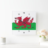 wales vlag vierkante klok (Huis)
