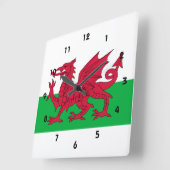 wales vlag vierkante klok (Hoek)