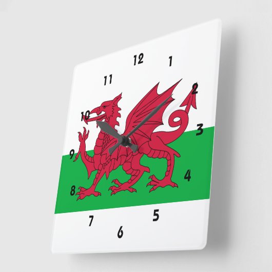 wales vlag vierkante klok (Hoek)