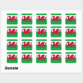 wales vlag vierkante sticker (Vel)