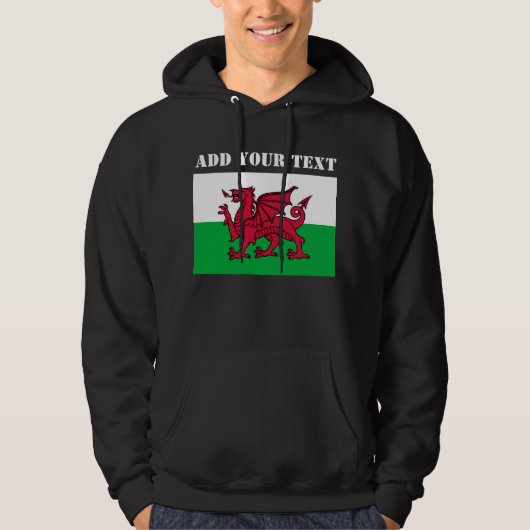 Wales Vlag Welsh cumru Football Voetbal Hoodie (Voorkant)