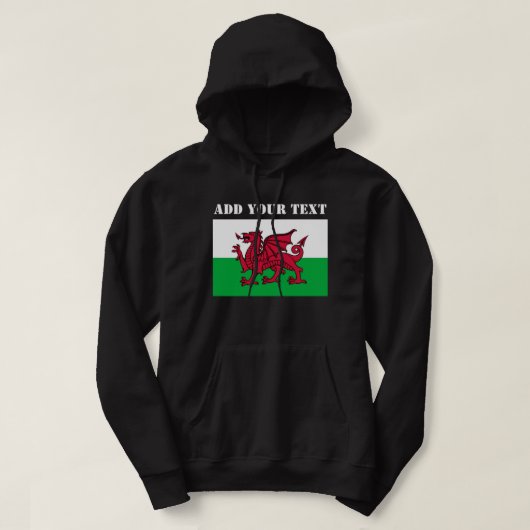 Wales Vlag Welsh cumru Football Voetbal Hoodie (Design voorkant)
