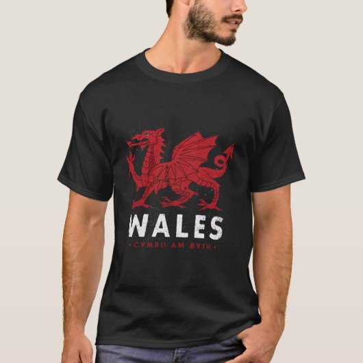 Wales vlag Welsh Dragon Baner Cymru am Byth Welsh T-shirt (Voorkant)