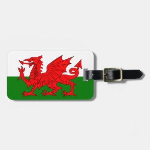 Wales vlag Welsh red dragon Bagagelabel
