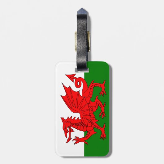 Wales vlag Welsh red dragon Bagagelabel (Achterkant verticaal)