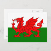 Wales vlag Welsh red dragon Briefkaart (Voorkant / Achterkant)