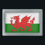 Wales vlag Welsh red dragon Gesp<br><div class="desc">De vlag van Wales Welsh Baner Cymru of Y Ddraig Goch, dat wil zeggen de rode draak bestaat uit een rode drakenpassant op een groen en wit veld. #wales #welsch #cymru, #dragon #flag</div>