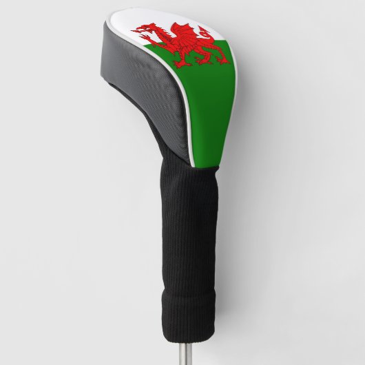 Wales vlag Welsh red dragon Golfheadcover (Schuin)