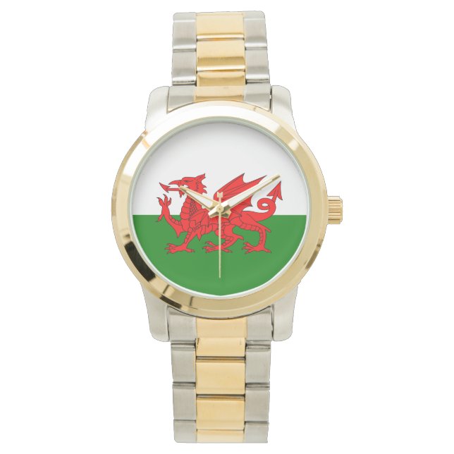 Wales vlag Welsh red dragon Horloge (Voorkant)