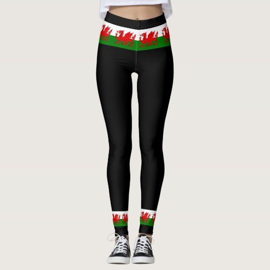 Wales vlag Welsh red dragon Leggings (Voorkant)