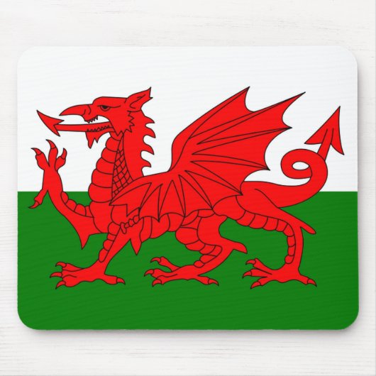 Wales vlag Welsh red dragon Muismat (Voorkant)