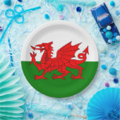 Wales vlag Welsh red dragon Papieren Bordje (Feest)