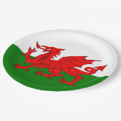 Wales vlag Welsh red dragon Papieren Bordje (Gekanteld)