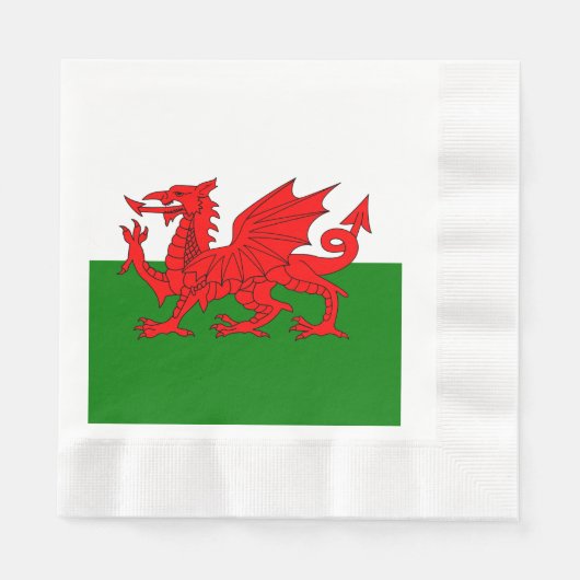 Wales vlag Welsh red dragon Servetten (Voorkant)